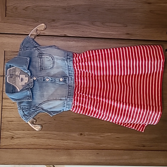 Old Navy Dress With Denim Top and Striped Skirt - Picture 1 of 5